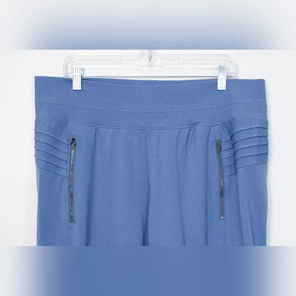 Athleta Venice High Rise Moto Joggers Cottage Blue Zip Pockets Sz 1X Athleisure - Picture 5 of 12